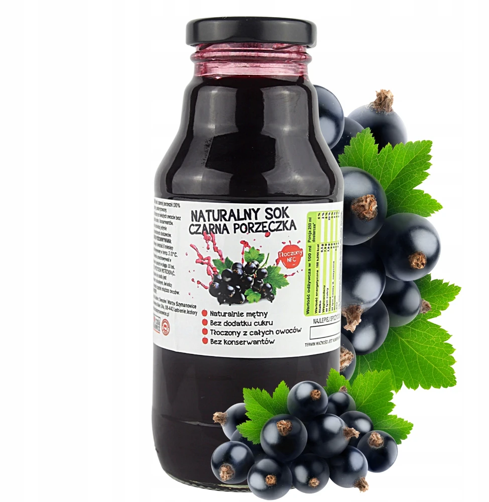 Tocznia Szymanowice 100% natūralios juodųjų serbentų sultys, spaustos, 300ml
