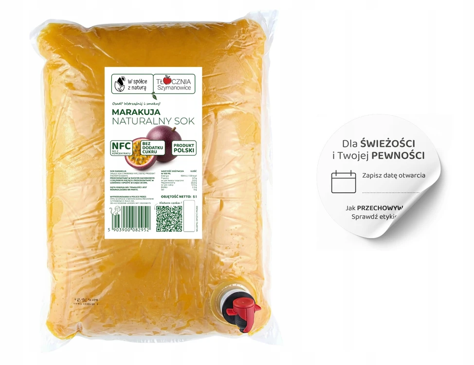 Tocznia Szymanowice PASSION FRUIT JUICE PASSION FRUIT 100 PRESSUED NFC 5L DOVANA