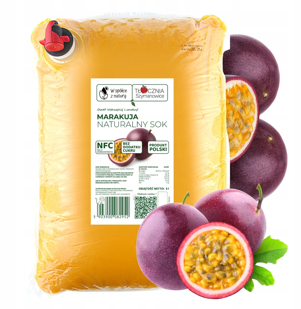 Tocznia Szymanowice PASSION FRUIT JUICE PASSION FRUIT 100 PRESSUED NFC 5L DOVANA