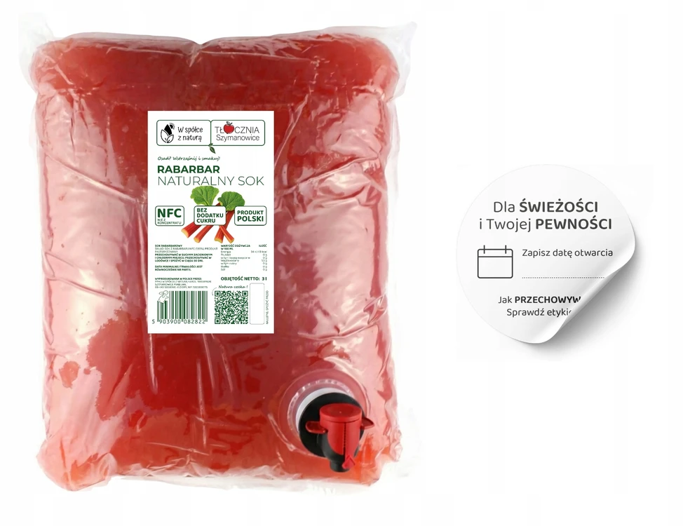 Tocznia Szymanowice SPAUSTOS RABARBARŲ SULTYS 100% 3L SVEIKOS