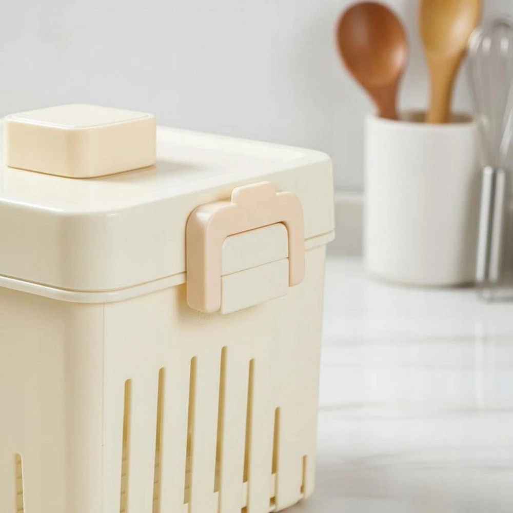 Tofu Maker Forma Kvadratinis Plastikinis Tofu Presas Virtuvės įrankis L - W Dangtis ir audinys