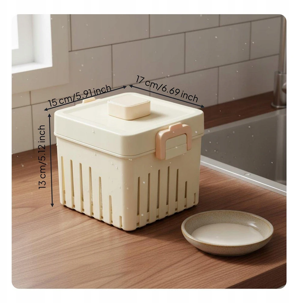 Tofu Maker Forma Kvadratinis Plastikinis Tofu Presas Virtuvės įrankis L - W Dangtis ir audinys
