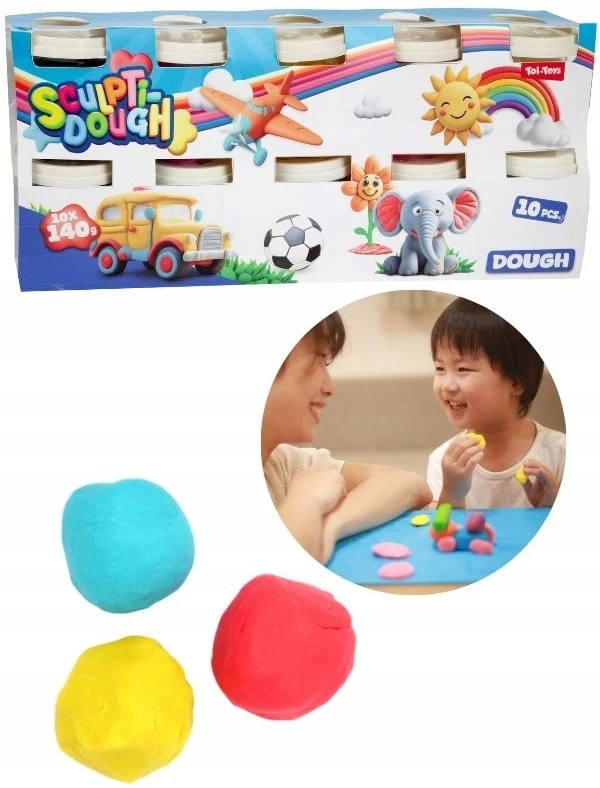 ToiToys Žaidimų tešla Toi-Toys Sculpti Dough 10 x 140 g 12m+