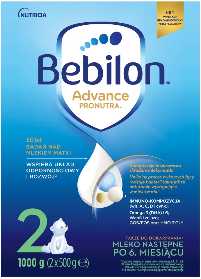 Tolesnis pienas Bebilon 2 Pronutra-Advance 1000 g