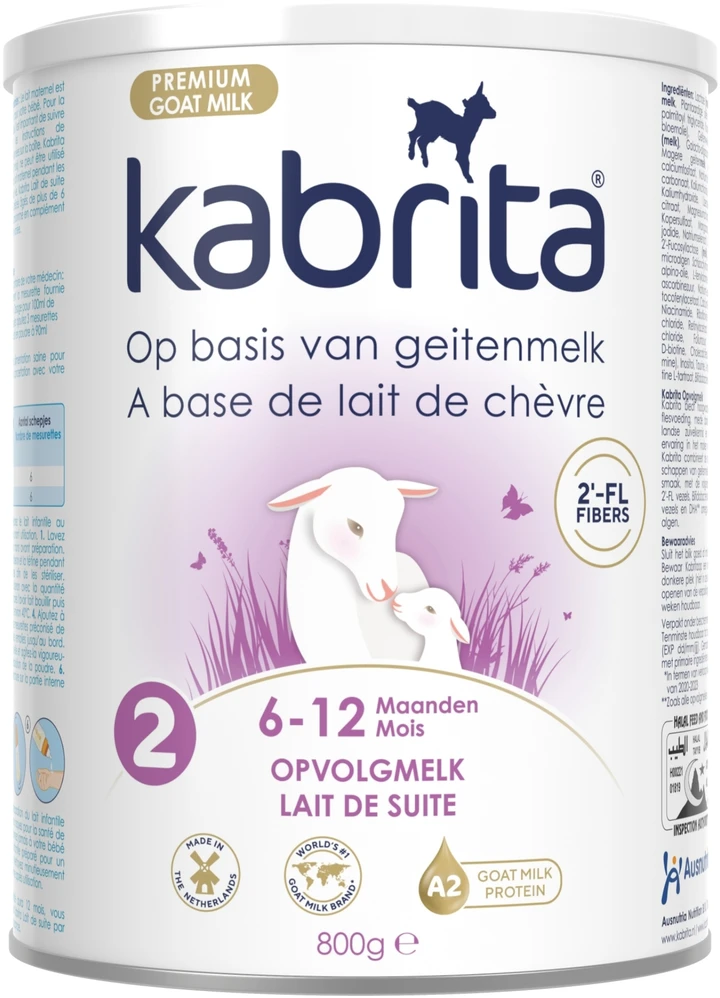 Tolesnis pienas su HMO ožkos pieno pagrindu, 6-12m, 800g Kabrita 2
