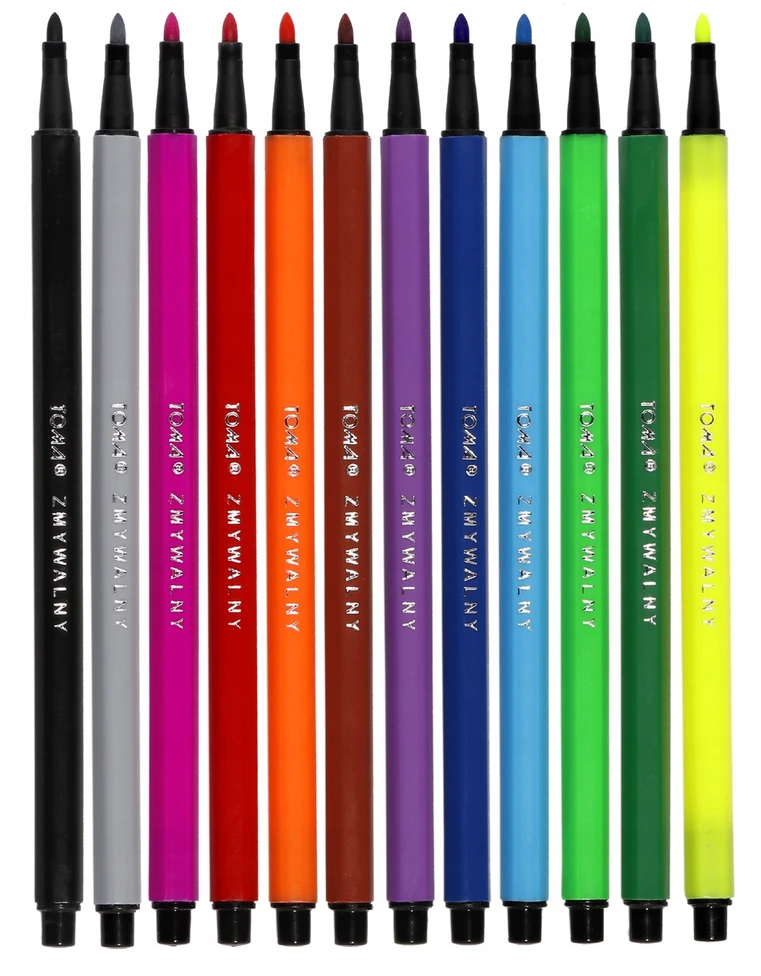Toma flomasteriai, 12 spalvų, plaunami