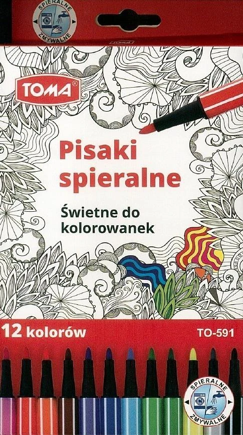 Toma flomasteriai, 12 spalvų, plaunami