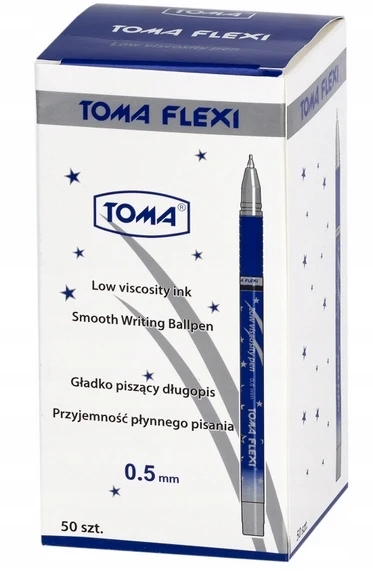Toma mėlynas rašiklis su gumine rankena, 0.7mm