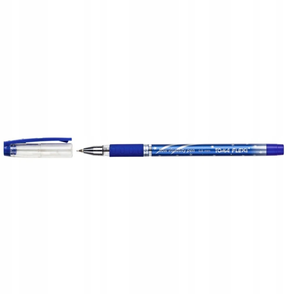 Toma mėlynas rašiklis su gumine rankena, 0.7mm