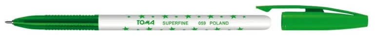 Toma S-fine žalias rašiklis su žvaigždutėmis, 0.5mm