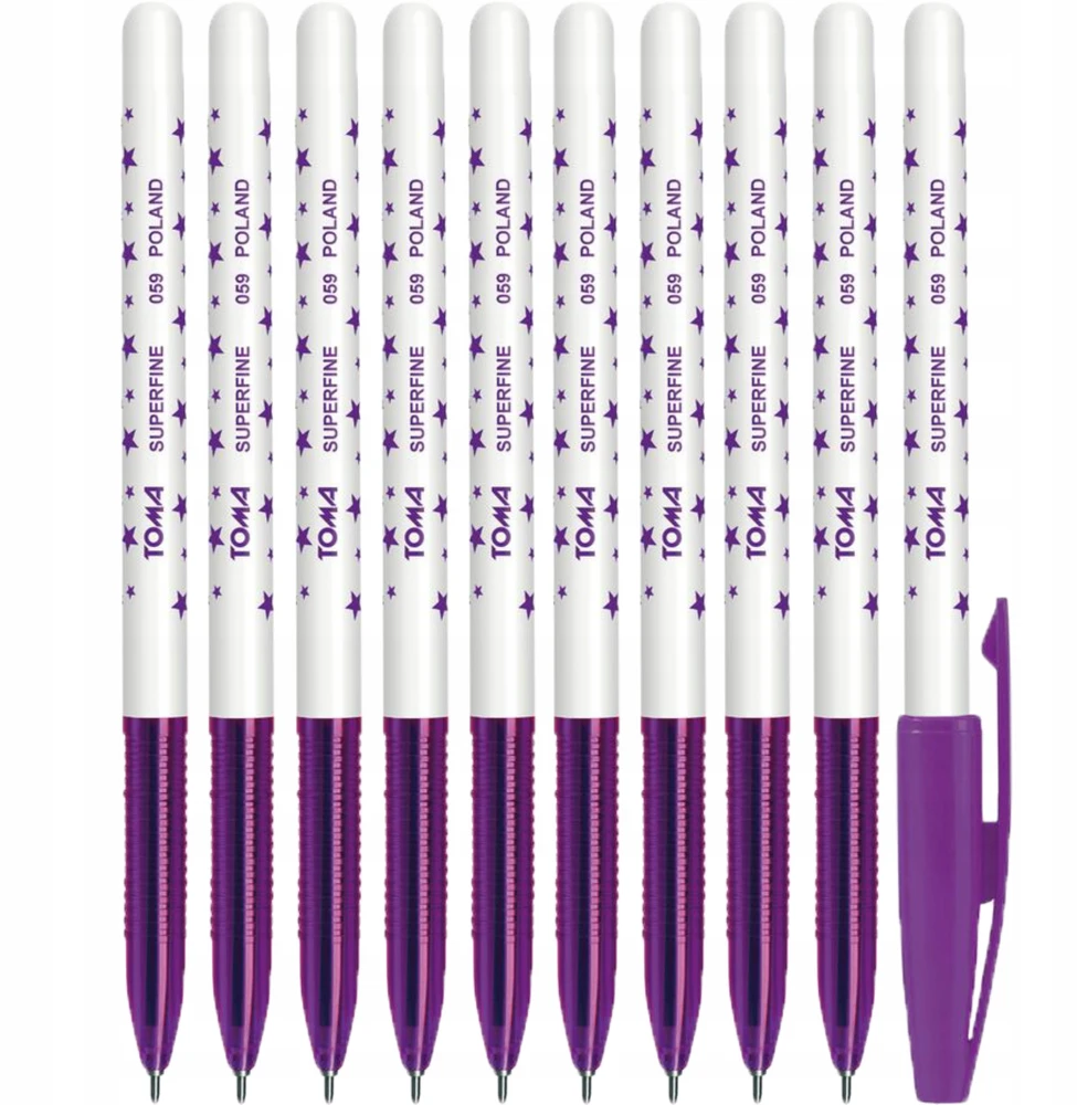 Toma Superfine 059 rašiklis, violetinis, 10 vnt. rinkinys