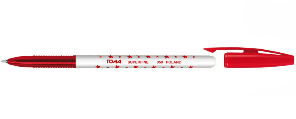 Toma Superfine 059 raudonas rašiklis, 10 vnt. rinkinys
