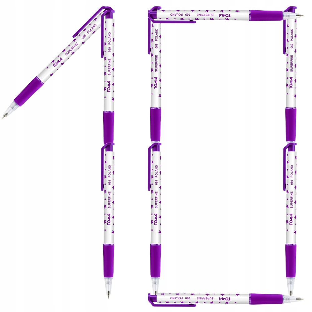 Toma Superfine 069 automatiniai rašikliai, 10 vnt., violetiniai