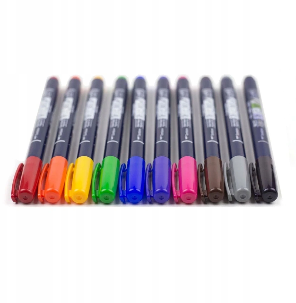 Tombow Fudenosuke teptukiniai markeriai, 10 vnt. rinkinys