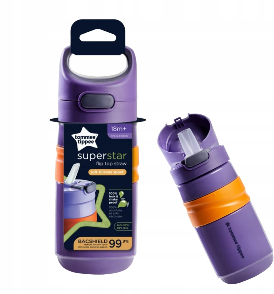 TOMMEE TIPPEE sportinė gertuvė FLIPTOP 18 mėn.+, Violetinė, 447865