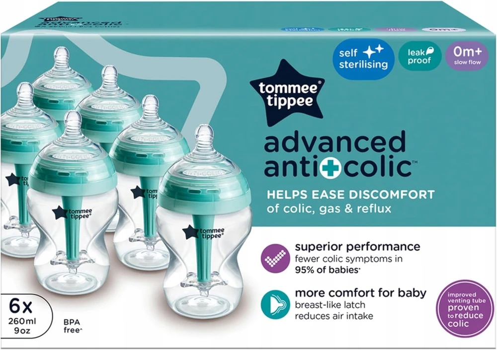 Tommee Tippee buteliukas nuo pilvo dieglių 260 ml 5 vnt