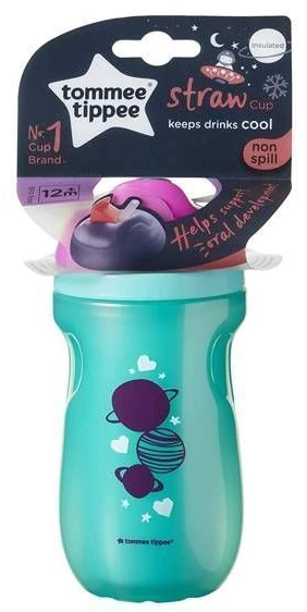 Tommee Tippee TT 44702451 Vandens butelis su šiaudeliu Girl 260ml 12+