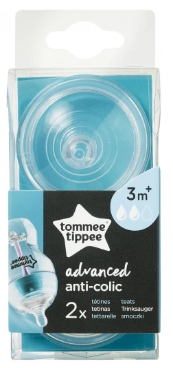Tommee Tippee silikoninis antgalis buteliukui 3m+ (2 vnt.)