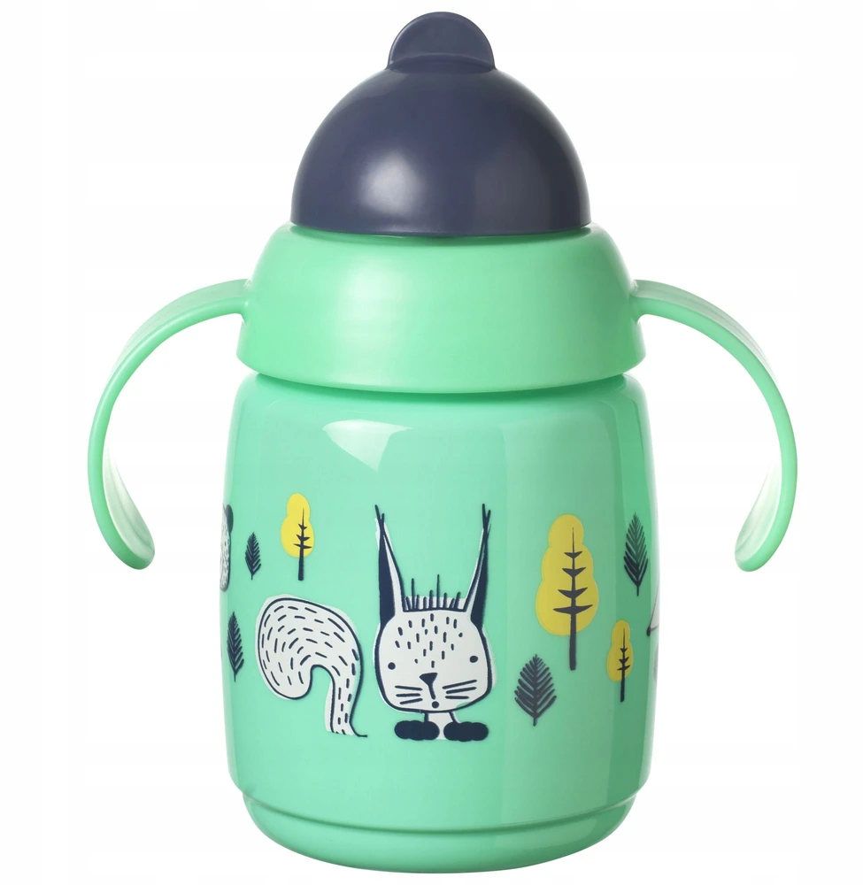 TOMMEE TIPPEE 300 ml 7+ mėn. mokomasis puodelis su šiaudeliu, žalias