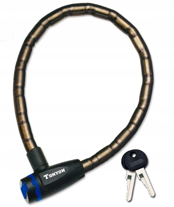 Tonyon Tvirtas dviračio trosas 18x1000 mm su 2 raktais
