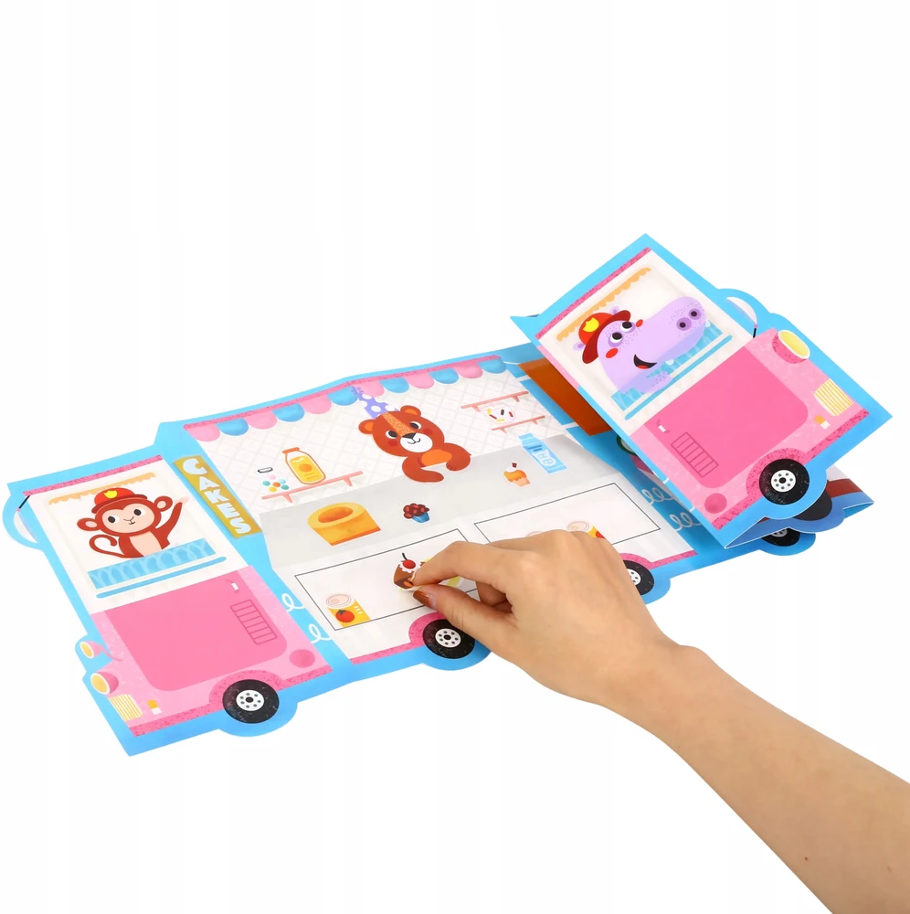 Tooky Toys Daugkartinio naudojimo lipdukai Ugniagesių skyriaus ir ledainės kūrybinis rinkinys, 78 elementai