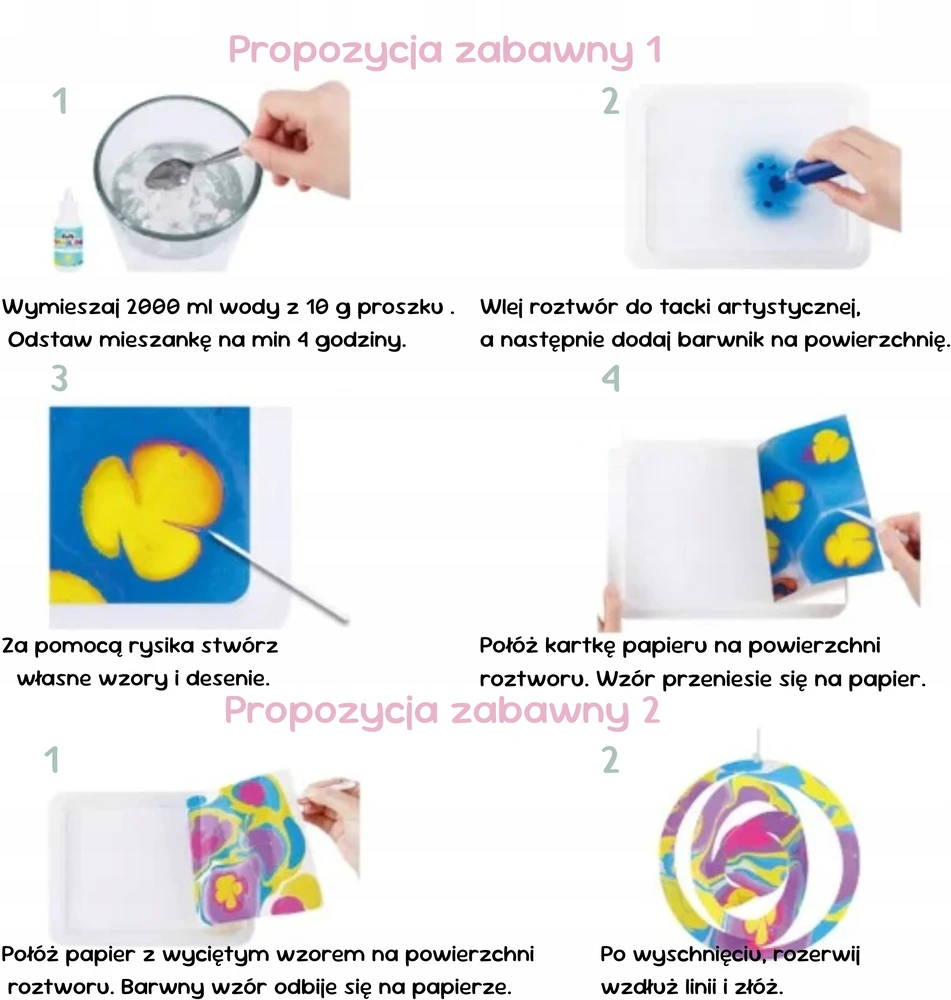 Tooky Toys Dažai dažymui ant vandens, marmuro rinkinys, 12 spalvų vaikams 3+
