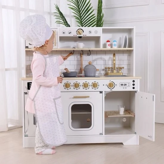 Tooky Toys Tooky Toy Didelis Medinis Multifunkcinis Virtuvė Su Priedais