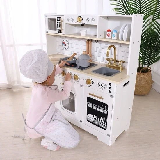 Tooky Toys Tooky Toy Didelis Medinis Multifunkcinis Virtuvė Su Priedais