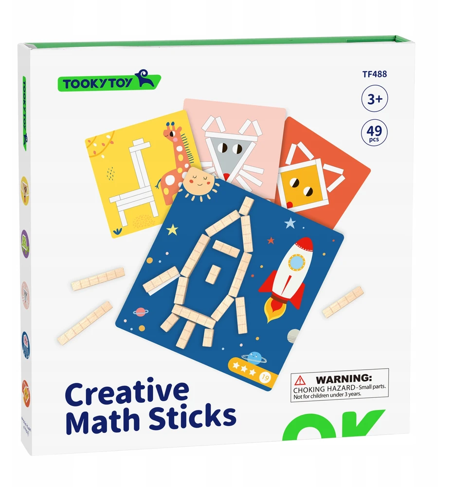 Tooky Toys Tooky Toy Medinės Magnetinės Kaladėlės Su Galvosūkiais 49 vnt.