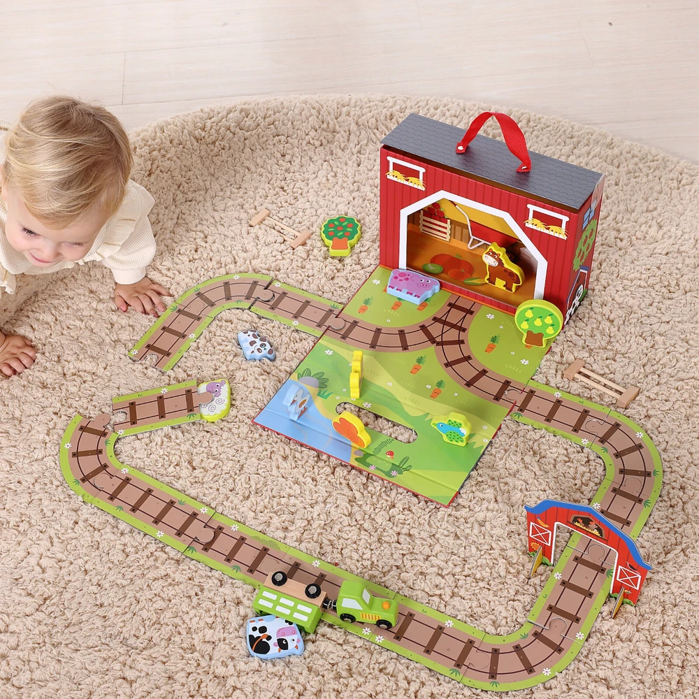 Tooky Toys TOOKY TOY Medinė Ūkis su lagaminu 35 dalys