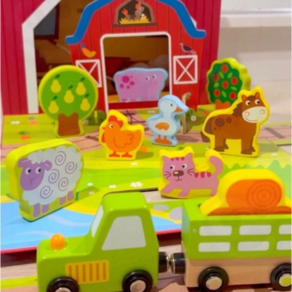 Tooky Toys TOOKY TOY Medinė Ūkis su lagaminu 35 dalys