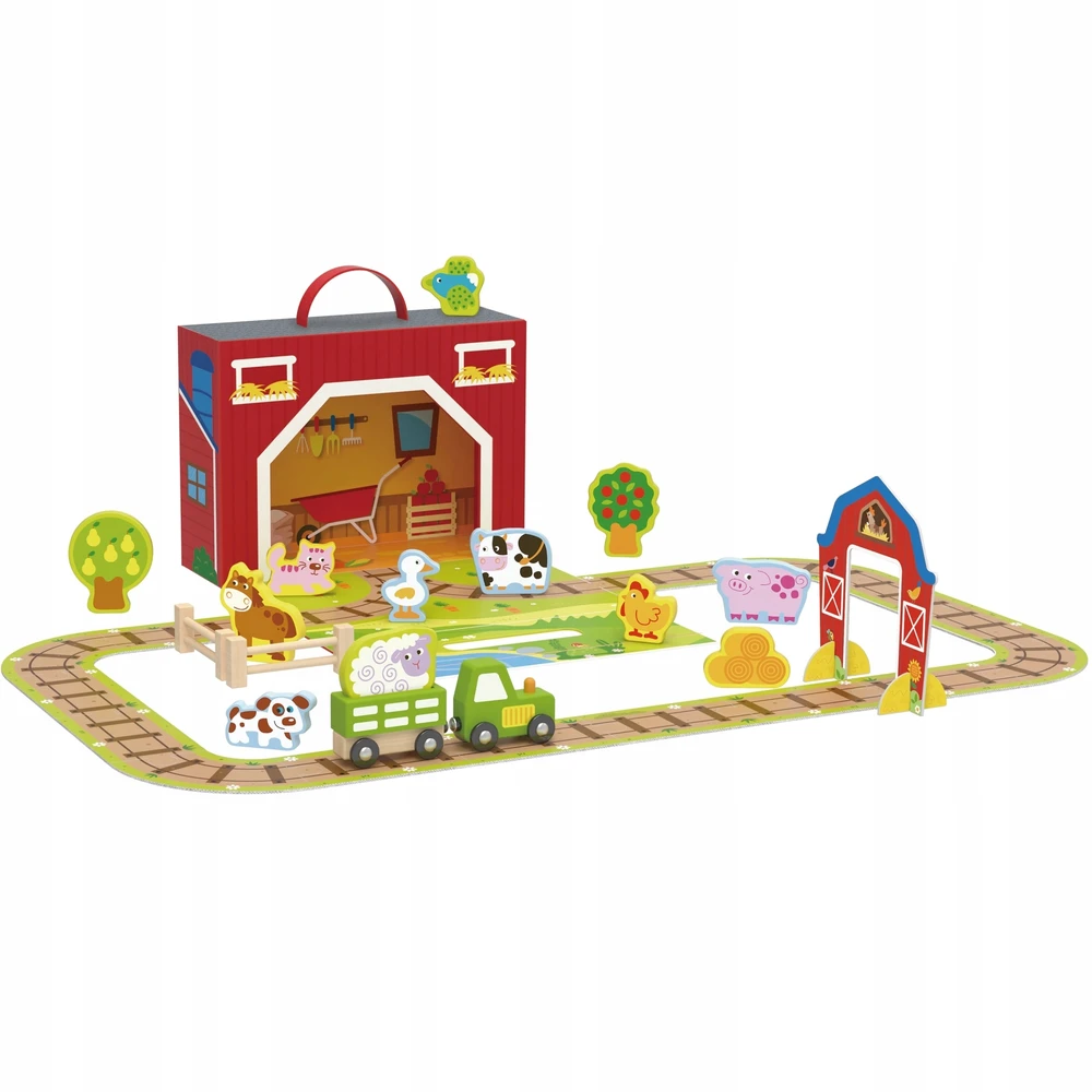 Tooky Toys TOOKY TOY Medinė Ūkis su lagaminu 35 dalys