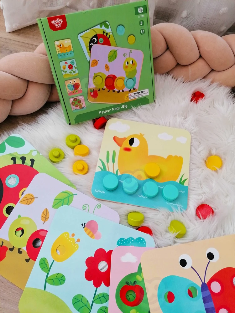 Tooky Toys Paimta žaislų galvosūkių blokai vaikams. Gyvūnai Koreguoja mokymosi formas + lentas