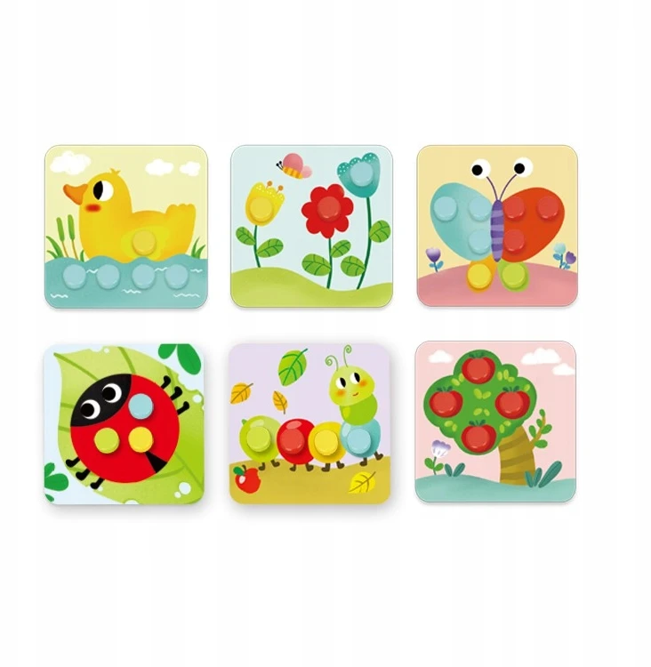 Tooky Toys Paimta žaislų galvosūkių blokai vaikams. Gyvūnai Koreguoja mokymosi formas + lentas
