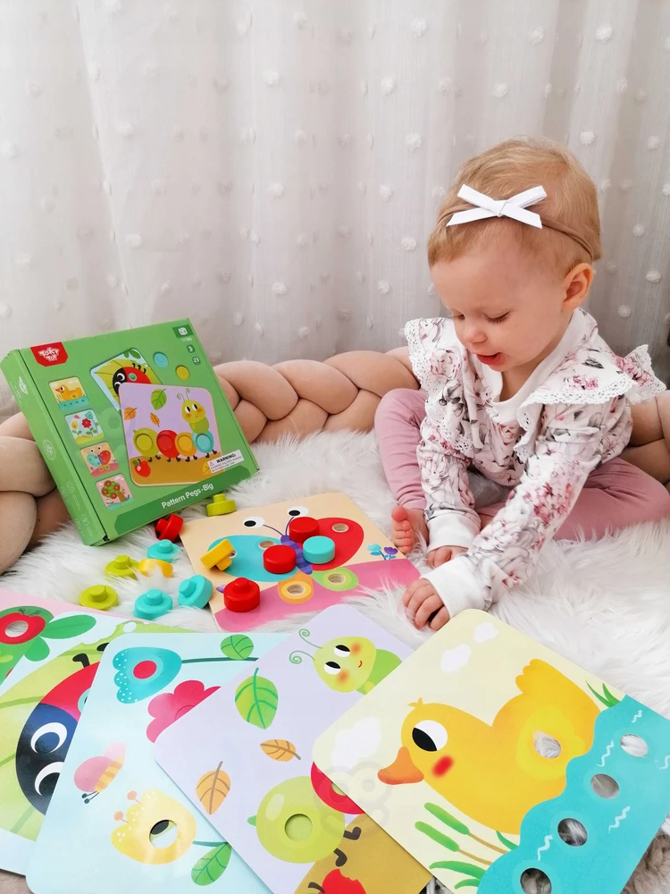 Tooky Toys Paimta žaislų galvosūkių blokai vaikams. Gyvūnai Koreguoja mokymosi formas + lentas