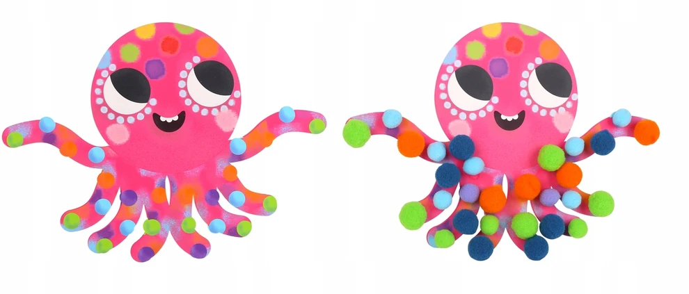 Tooky Toys Pomponų lipdukas, ūkio gyvūnai, kūrybinio meno rinkinys