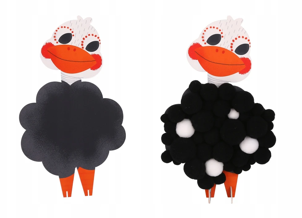 Tooky Toys Pomponų lipdukas, ūkio gyvūnai, kūrybinio meno rinkinys