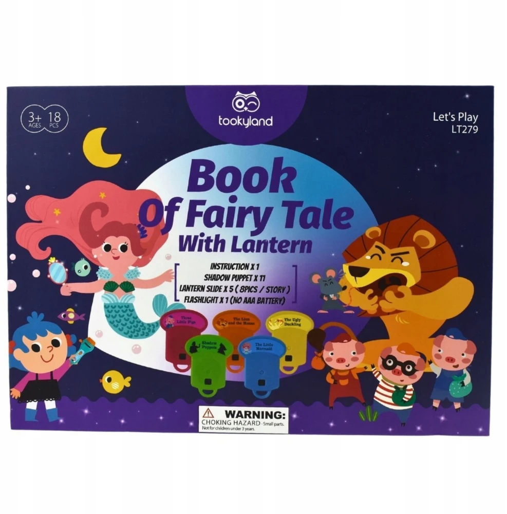 Tooky Toys Šešėlių teatras su pasakų projektoriumi vaikams 16 vnt. 3+