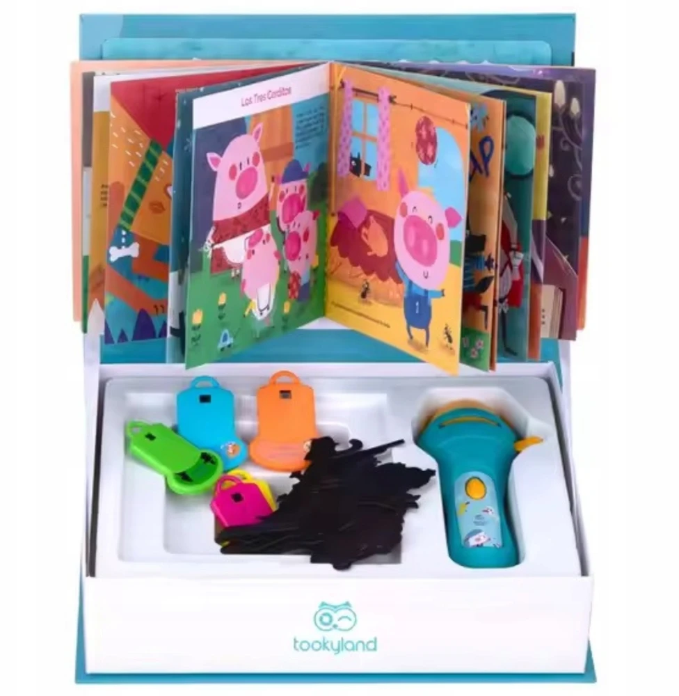 Tooky Toys Šešėlių teatras su pasakų projektoriumi vaikams 16 vnt. 3+