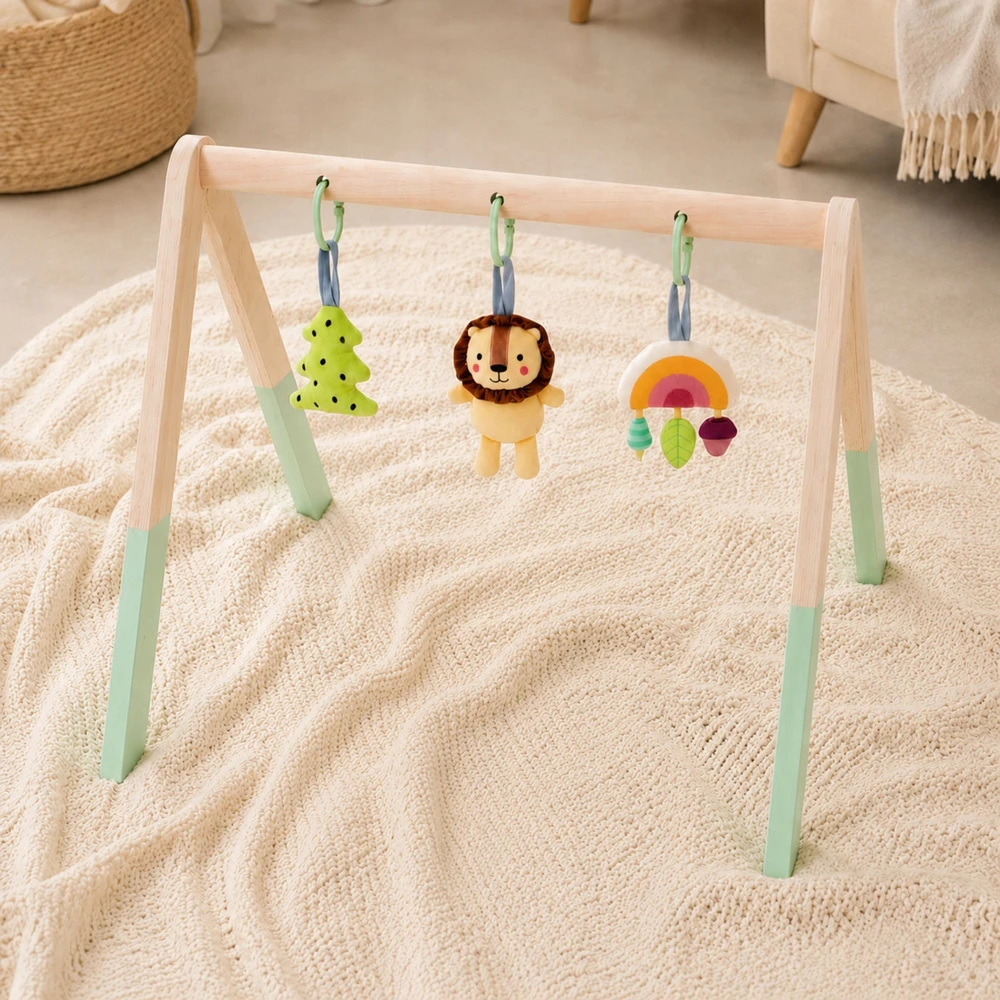Tooky Toys Tooky Toy Baby Gym Stovas Su 3 Pakabinamais Žaislais
