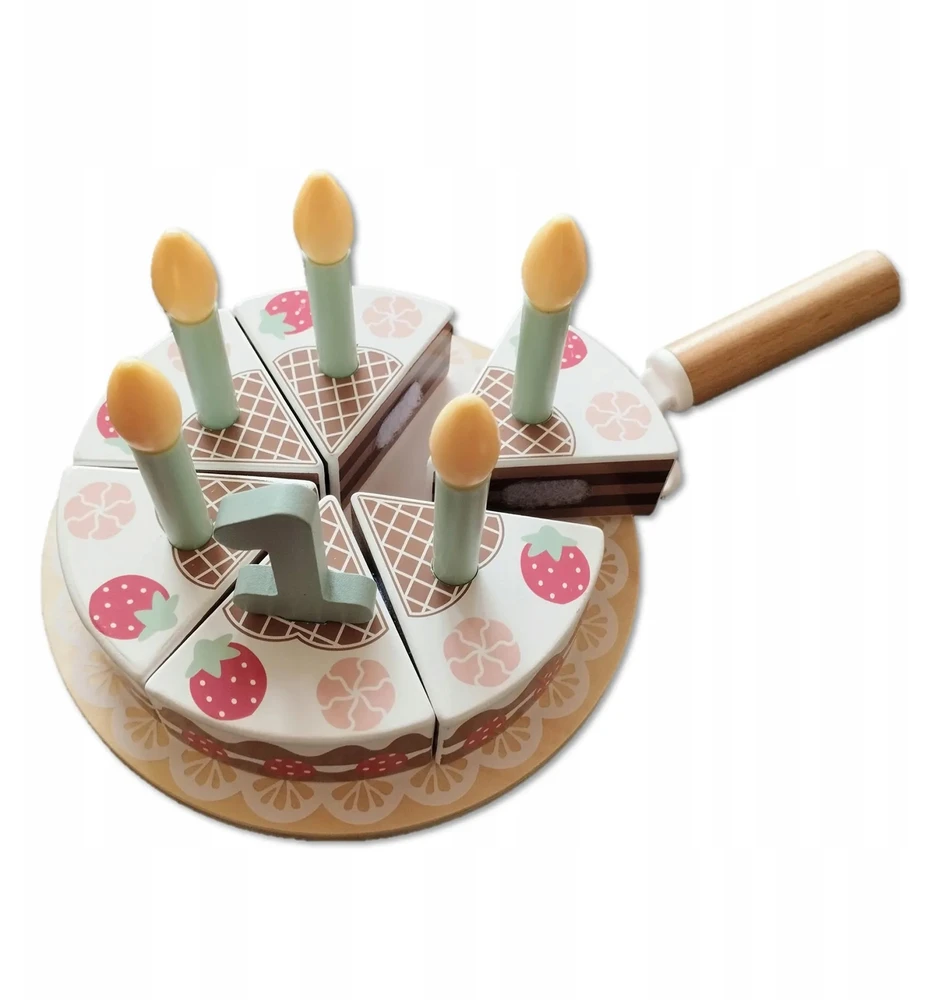 Tooky Toys TOOKY TOY Medinis gimtadienio tortas su ropių žvakėmis
