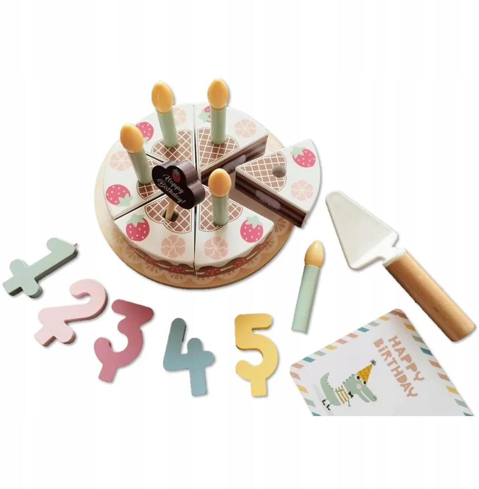 Tooky Toys TOOKY TOY Medinis gimtadienio tortas su ropių žvakėmis