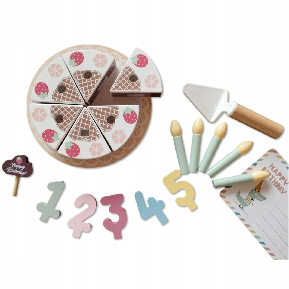 Tooky Toys TOOKY TOY Medinis gimtadienio tortas su ropių žvakėmis