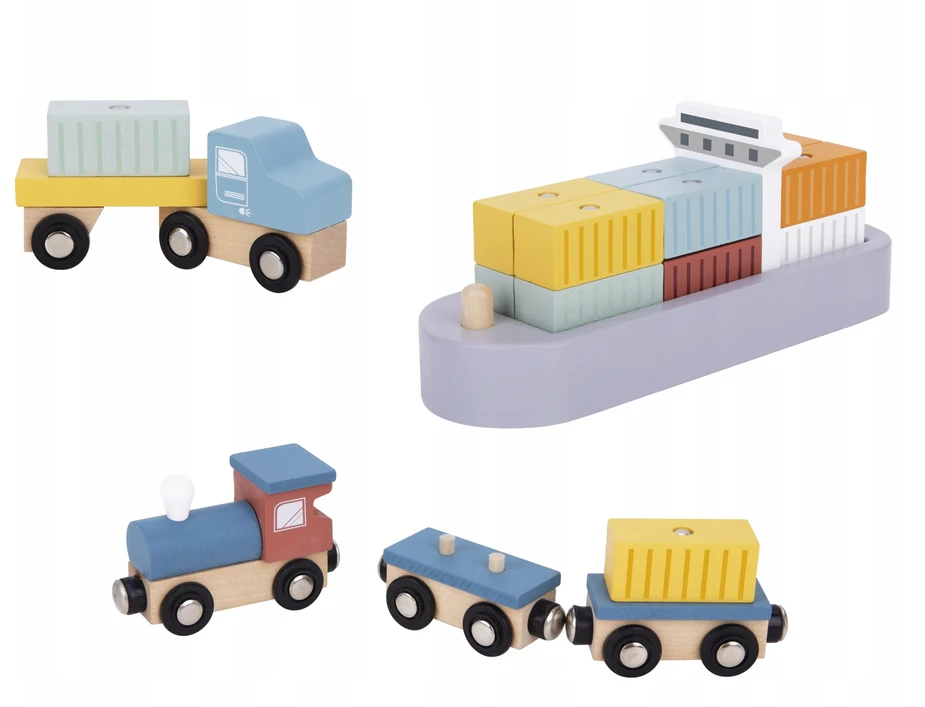 Tooky Toys TOOKY TOY medinis uosto kranų rinkinys