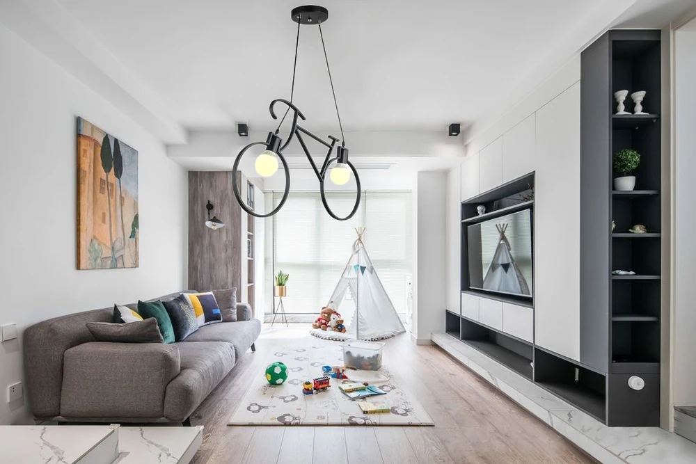 Pakabinamas šviestuvas Toolight Dviračio lubų lempa, pakabinama JUODA MODERN XXL 68x43 cm LOFT STILIUS