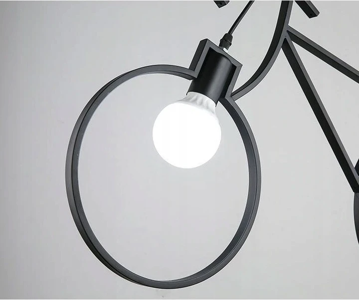 Pakabinamas šviestuvas Toolight Dviračio lubų lempa, pakabinama JUODA MODERN XXL 68x43 cm LOFT STILIUS