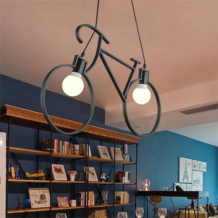 Pakabinamas šviestuvas Toolight Dviračio lubų lempa, pakabinama JUODA MODERN XXL 68x43 cm LOFT STILIUS