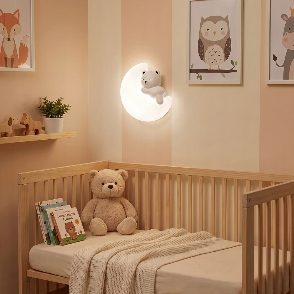 Toolight SIENINĖ LEMPUTA SIENINĖ LEMPUTA VAIKŲ KAMBARIAMS LED G180-W LOKIS MĖNULE
