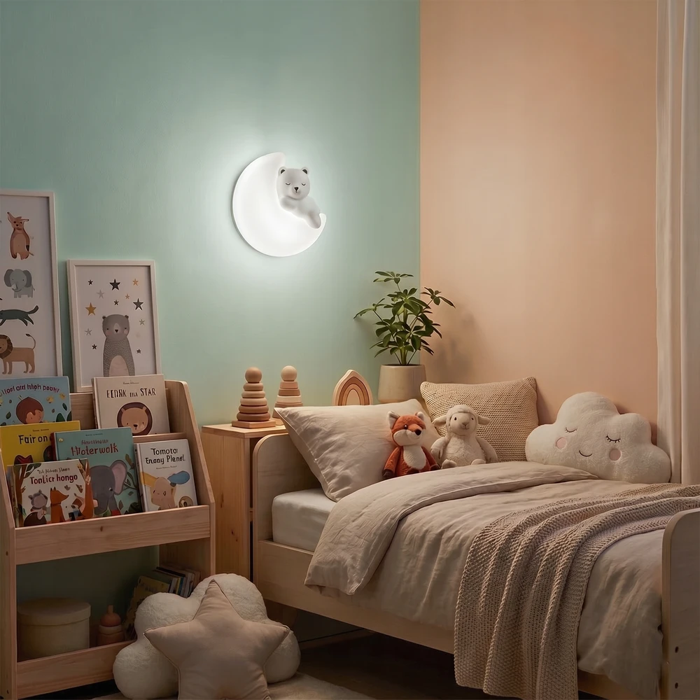 Toolight SIENINĖ LEMPUTA SIENINĖ LEMPUTA VAIKŲ KAMBARIAMS LED G180-W LOKIS MĖNULE