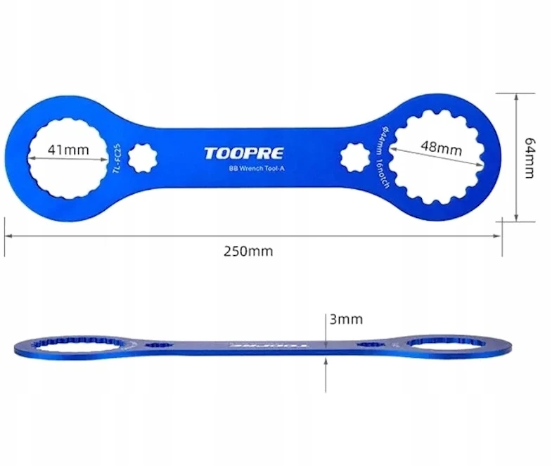 Toopre VERŽAŽLIUŽKLIS SHIMANO HOLLOWTECH II BBR60 MT800 BB52 44mm 16 DANTŲ